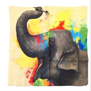 NWOT Elephant Painting Pillow Cover